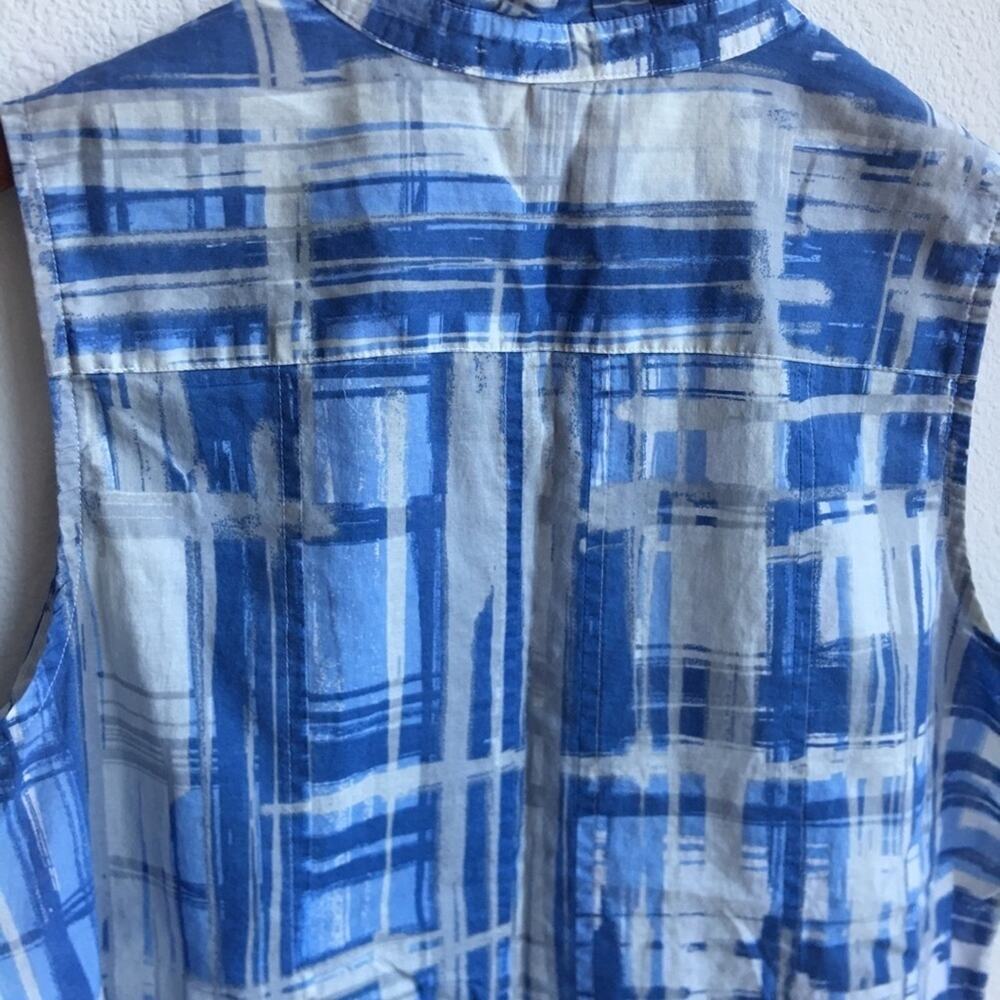 Coldwater Creek Sleeveless Button-Up No Iron Tank Watercolor Tie Due Large P - Picture 5 of 5